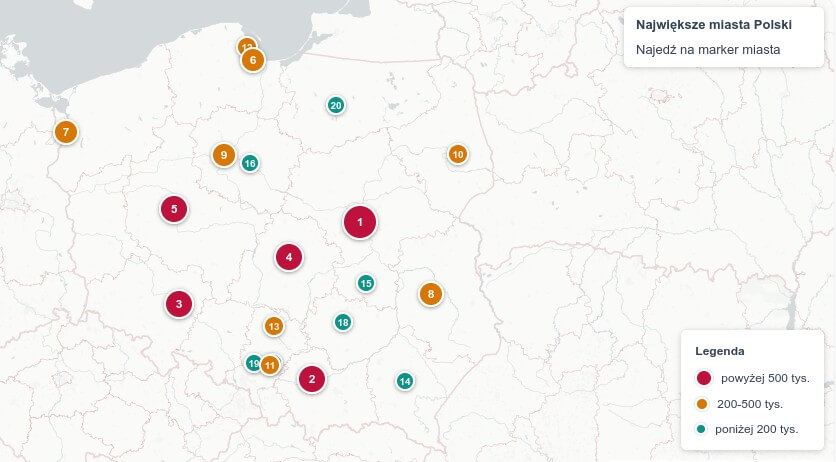 Panorama największych miast Polski